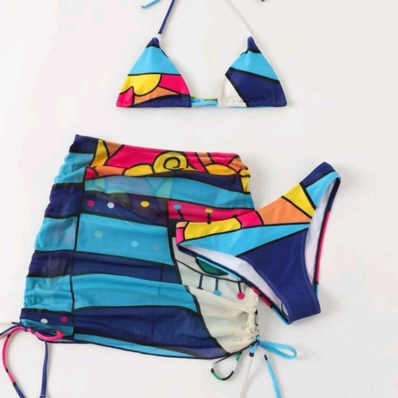 3pack Bikini Swimsuit & Beach Skirt - Picture 4 of 10